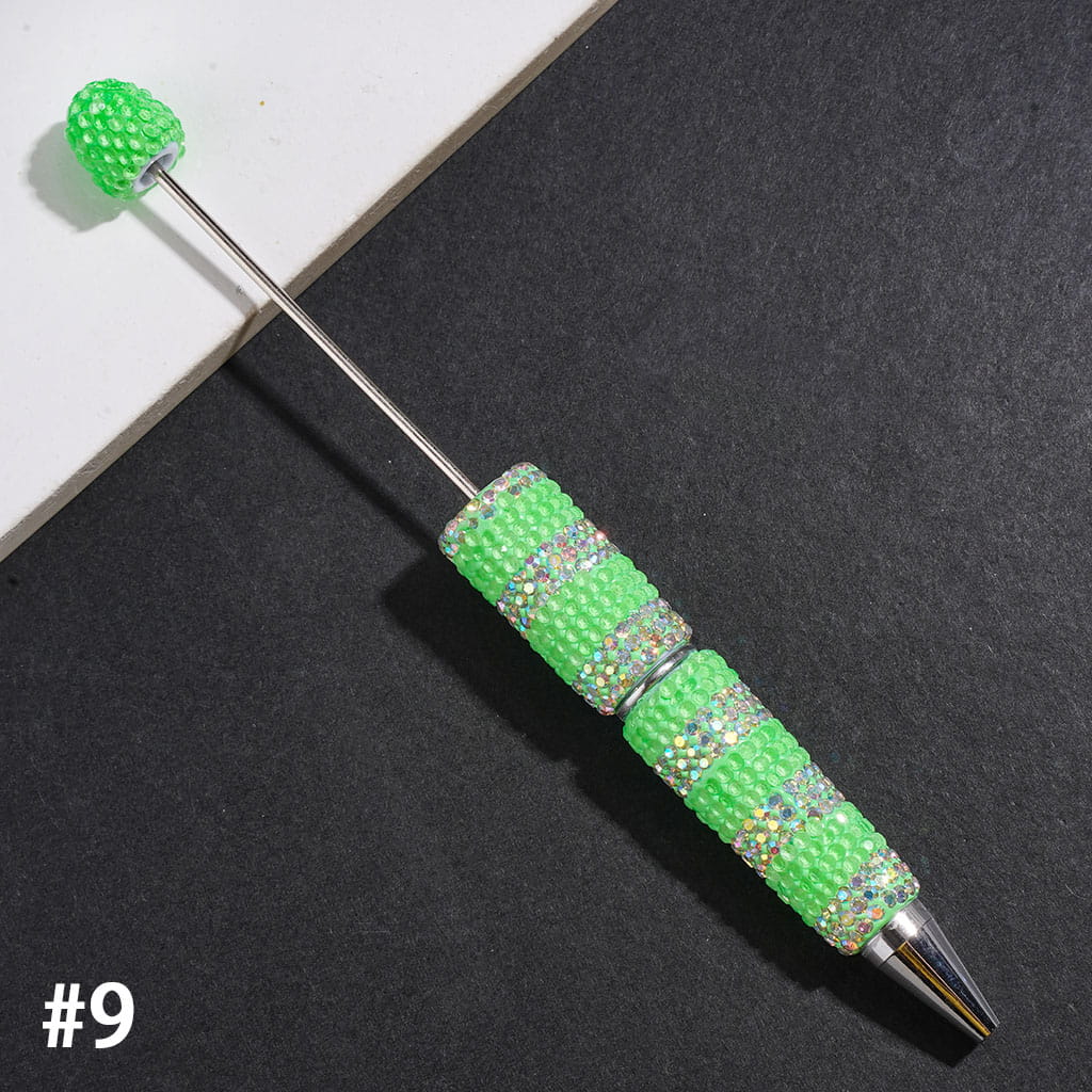Beadable Clay Pens with Clear and AB Rhinestones Covered the Entire Pens, Multi-Color