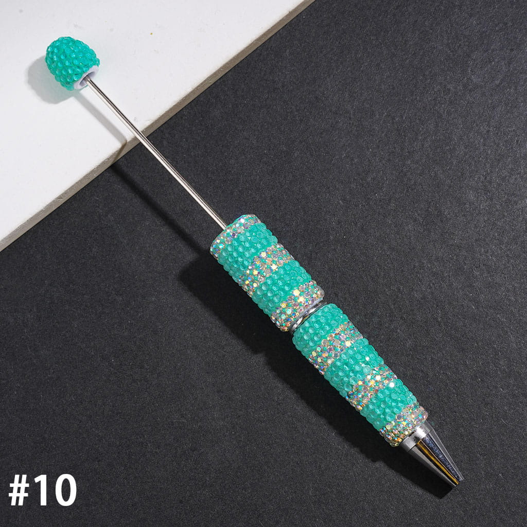 Beadable Clay Pens with Clear and AB Rhinestones Covered the Entire Pens, Multi-Color