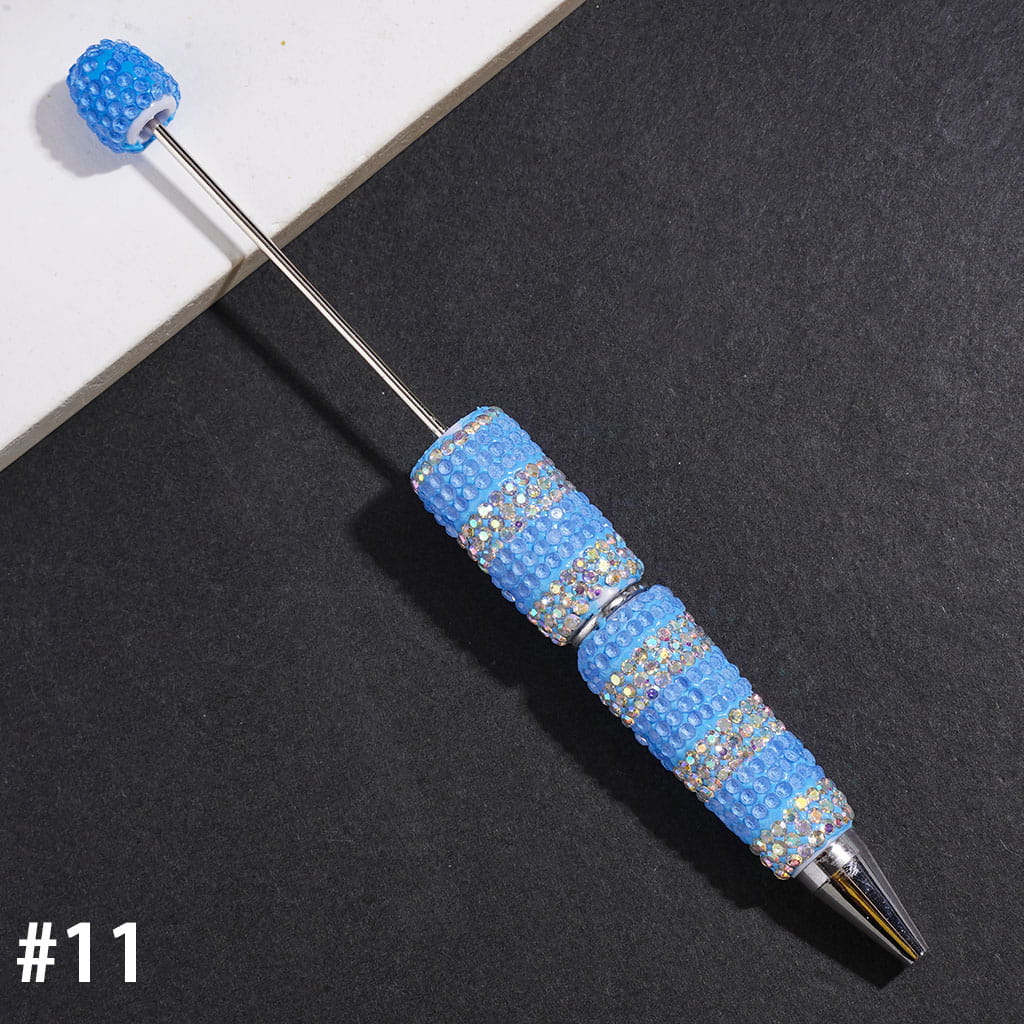 Beadable Clay Pens with Clear and AB Rhinestones Covered the Entire Pens, Multi-Color