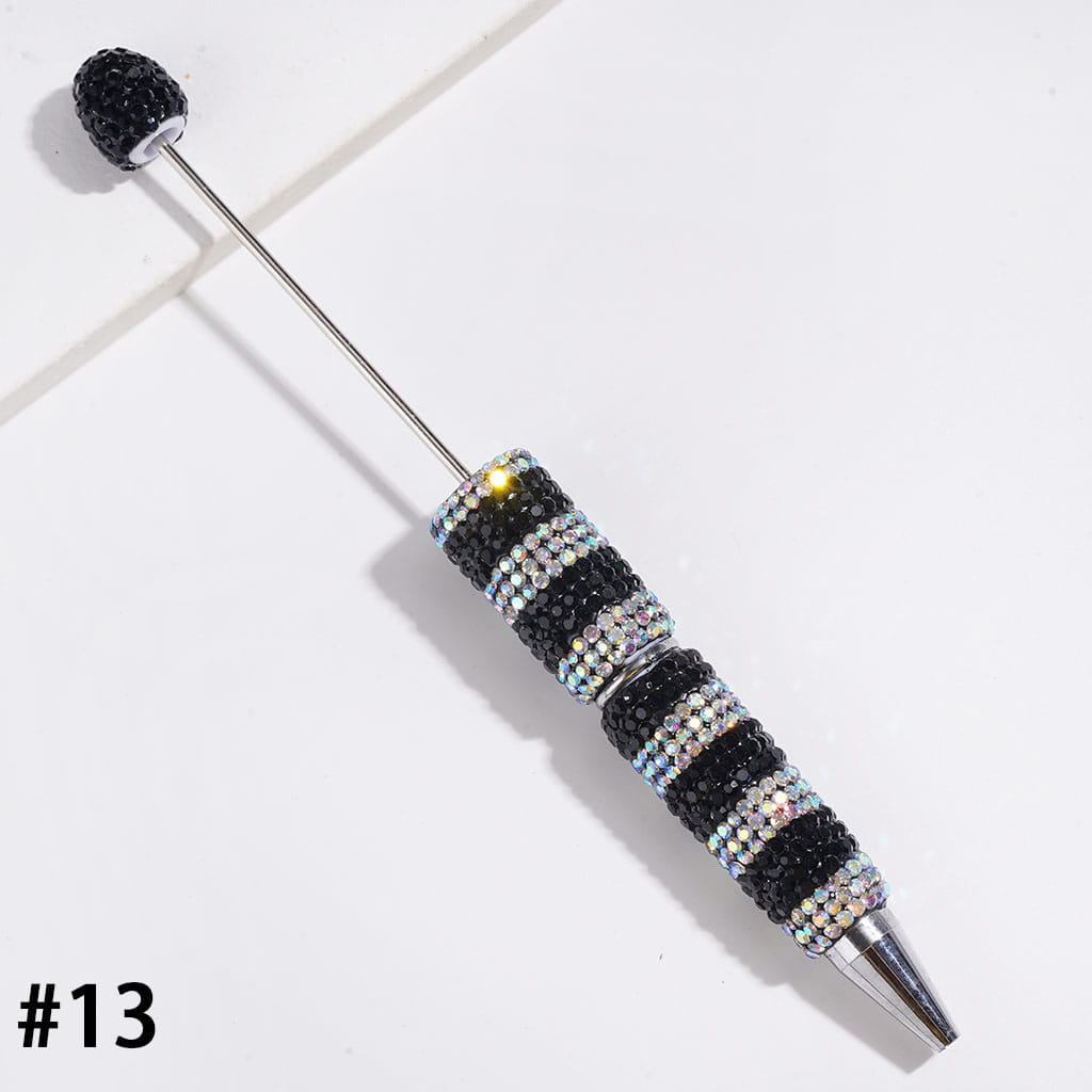 Beadable Clay Pens with Clear and AB Rhinestones Covered the Entire Pens, Multi-Color