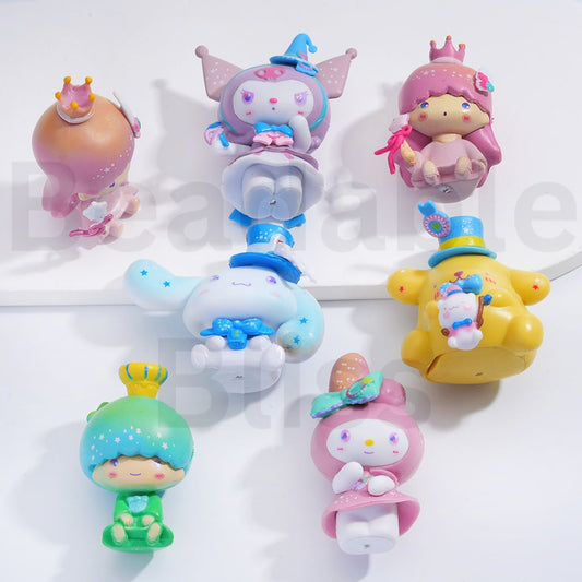 Acrylic Beads Pen Toppers Pendants Jewelry Accessories Cute Sanri Family Kurom Cinnamonrol Pom Pom Puri My Melod Little Twin Sta, Around 45-60MM High, Random Mix