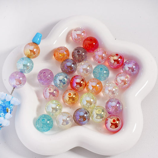Acrylic Beads UV Coating Shiny Mini Foil Paper Inside Multi-Color 16MM (Single Color is available for 200pcs(whole bag) Only)