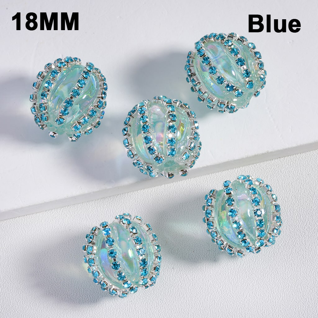 Acrylic Beads UV Coating Shiny Rhinestones Chains Multi-Color Translucent 18MM
