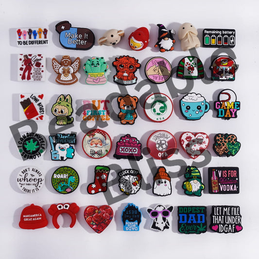 50$ For 180 Pieces On Sale Silicone Focal Beads, Random Mix (Include Straw Topper)