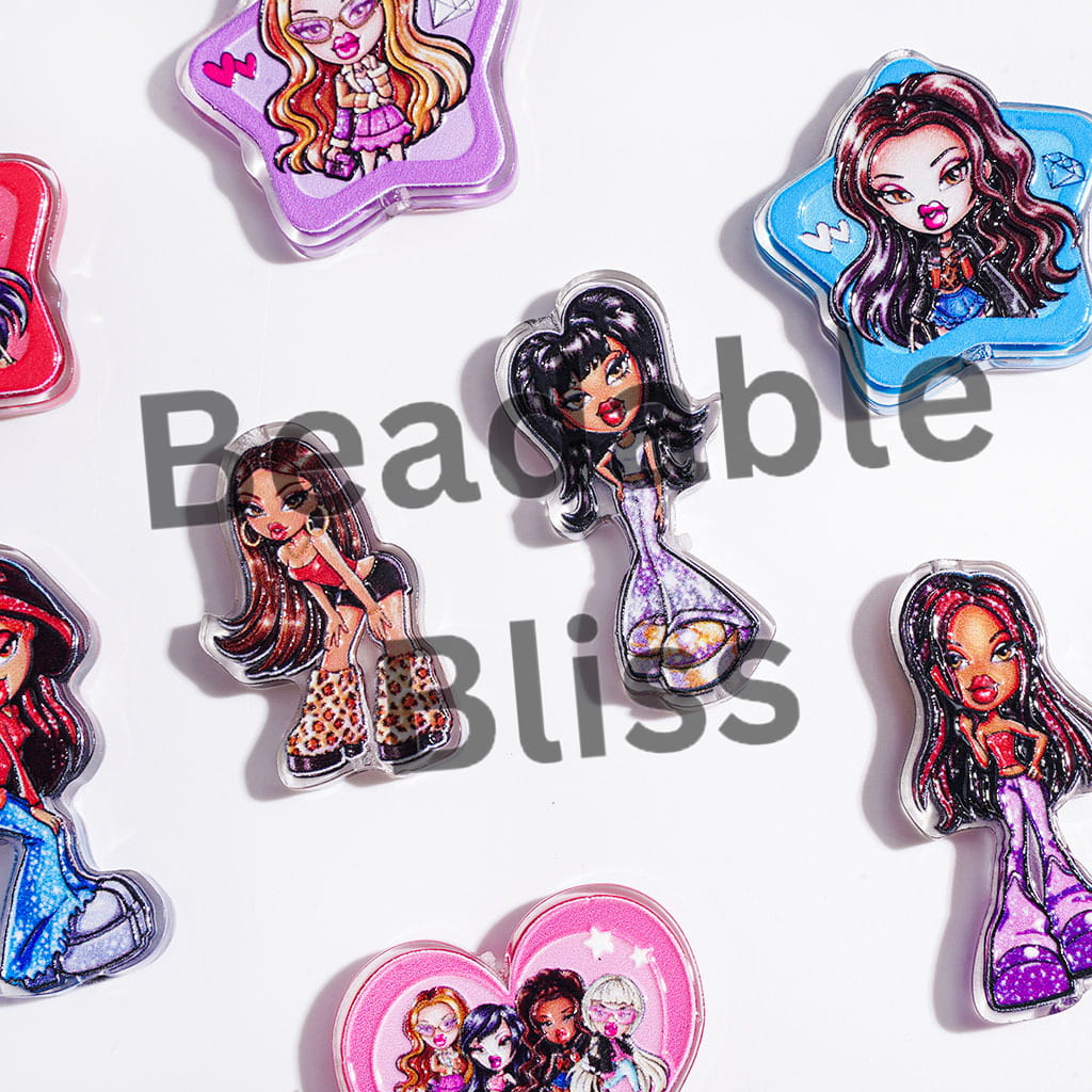 Gothic Style Doll Characters in Various Style Acrylic Beads, Semi-Clear, Random Mix