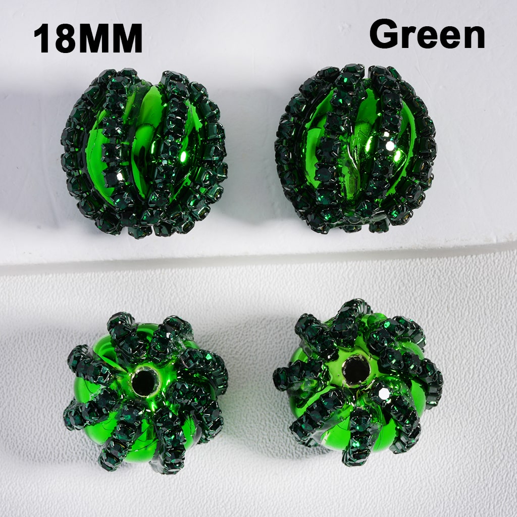 Acrylic Beads Christmas Shiny Rhinestones Chains Metallic Colors 18MM