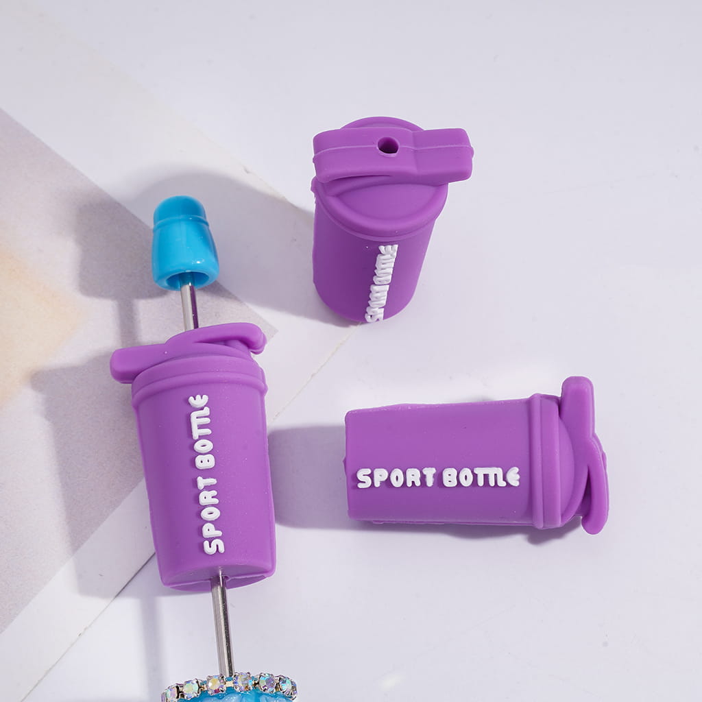 Silicone Focal Beads 3D Sports Gym Equipment Theme