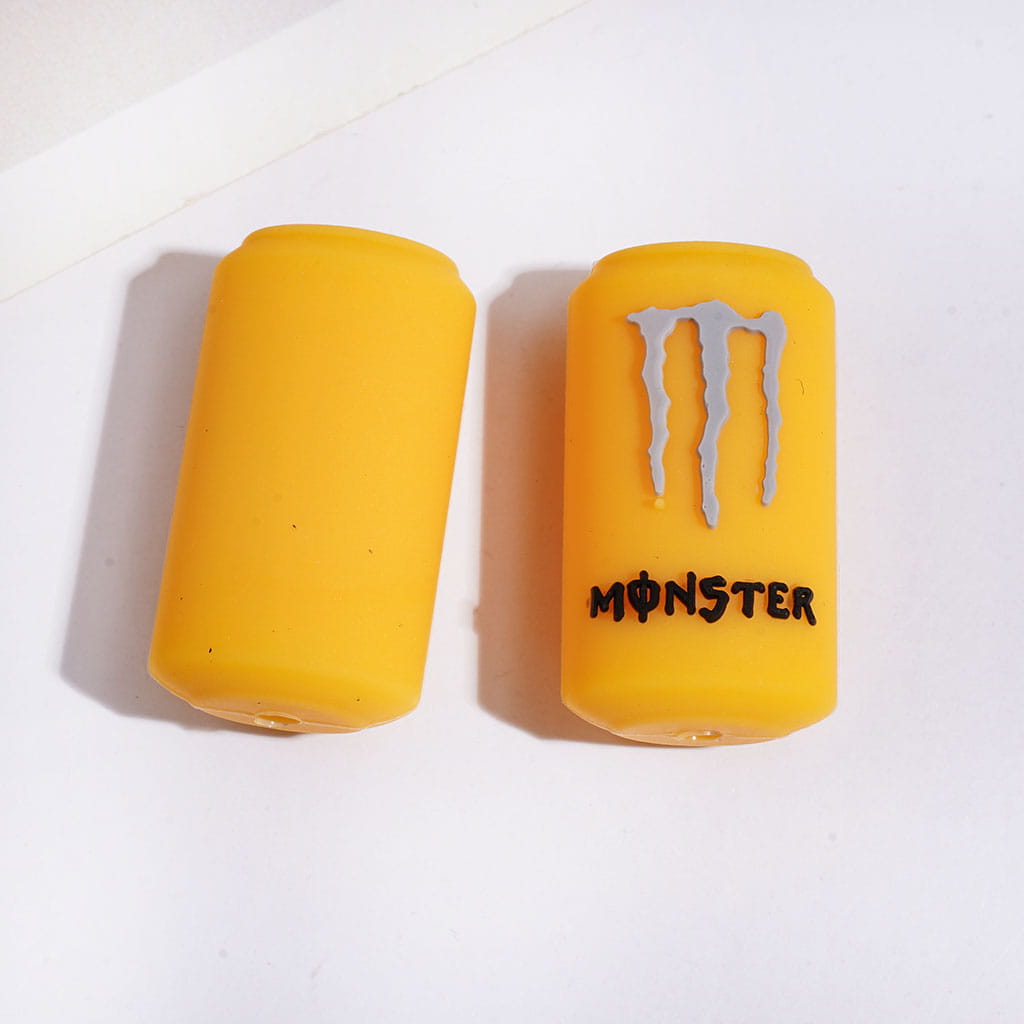 Silicone Focal Beads w Energy Drink Can Design, 16*29MM, Multi-Color