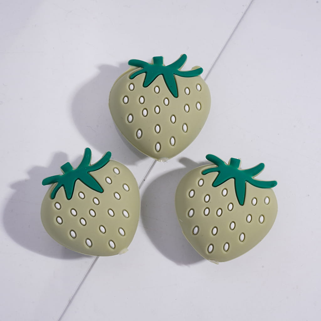 Silicone Focal Beads 3D Plump Strawberry in Various Colors