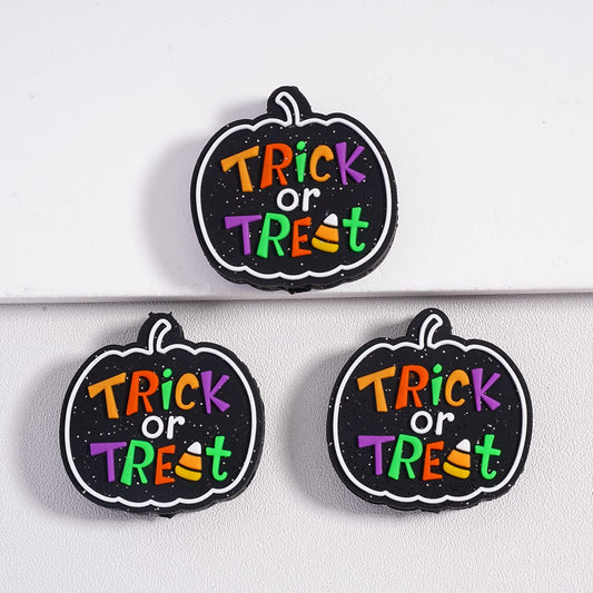 Silicone Focal Beads Trick or Treat Pumpkin Halloween