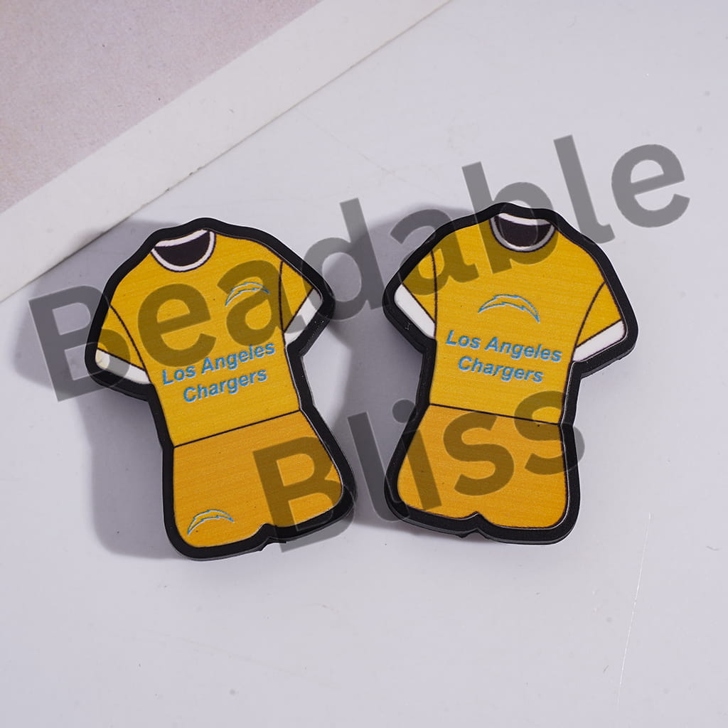Silicone Focal Beads LA Chargers Football Set Jersey