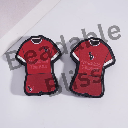 Silicone Focal Beads Houston Football Set Jersey