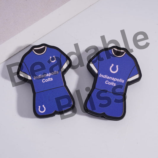 Silicone Focal Beads Indy Football Set Jersey