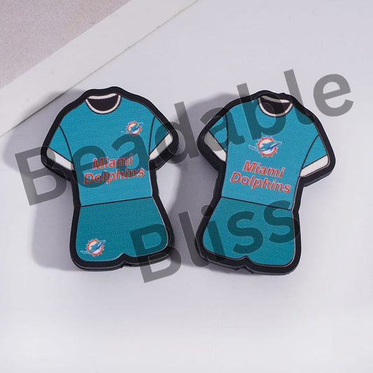 Silicone Focal Beads Miami Football Set Jersey