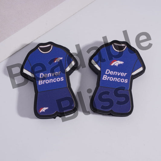 Silicone Focal Beads Denver Football Set Jersey