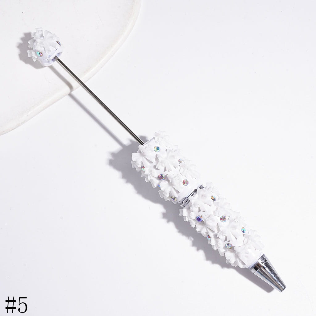 Beadable Clay Pens with Double Layered Bowtie and AB Rhinestones, Multi-Color