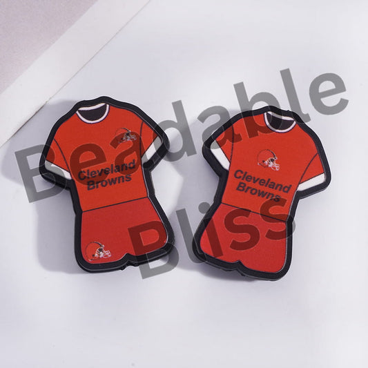 Silicone Focal Beads Cleveland Football Set Jersey