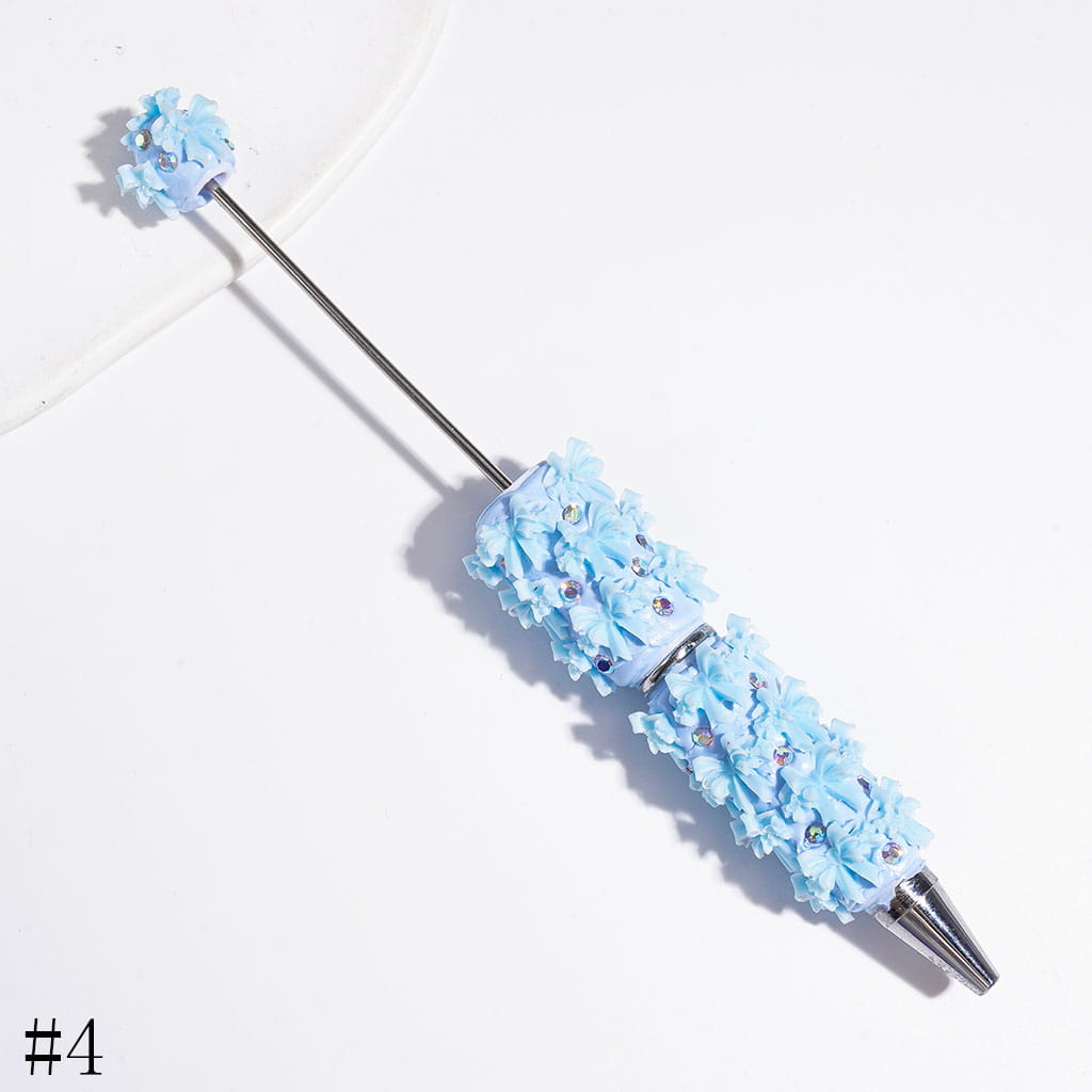Beadable Clay Pens with Double Layered Bowtie and AB Rhinestones, Multi-Color