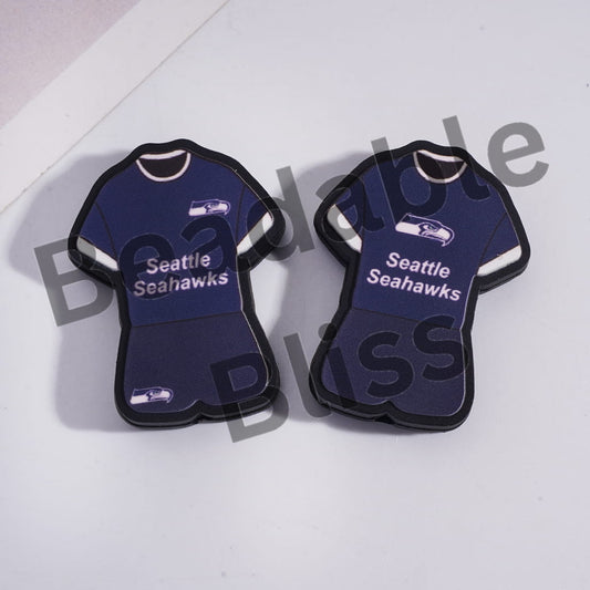 Silicone Focal Beads Seattle Football Set Jersey