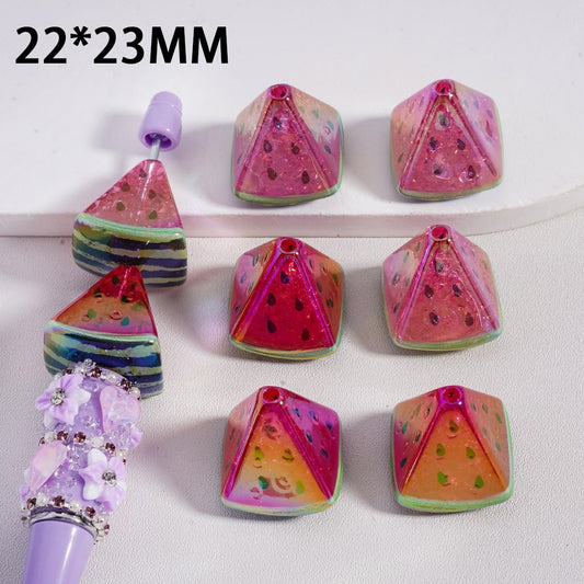 Acrylic Beads UV Coating Watermelon Chunks 22*23MM