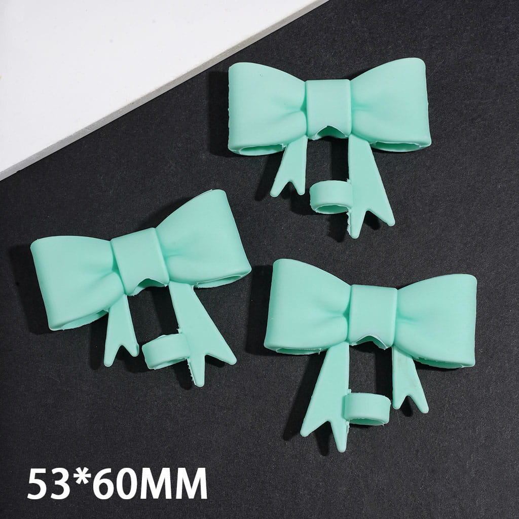 Food Grade Cup Tumbler Silicone Straw Topper Bowknot in Solid Mint Green, 53*60MM