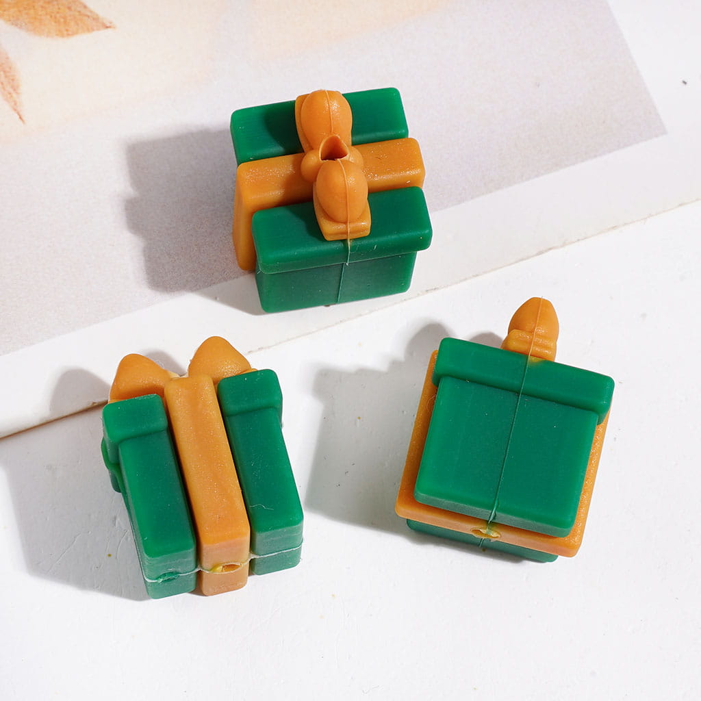 Silicone Focal Beads with 3D Various Colors Gift Box with Bow