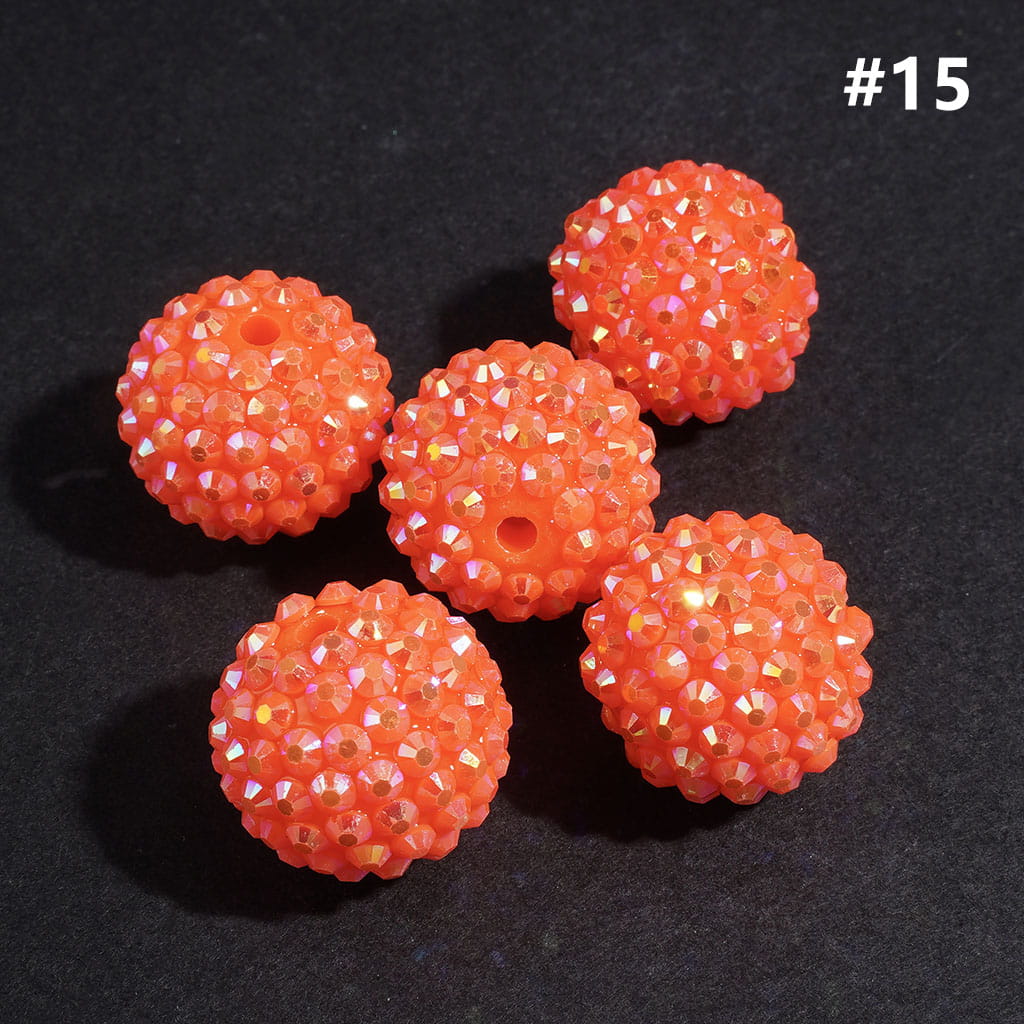 20MM Rhinestone Beads, Collection of Acrylic Rhinestone Beads, Part 1: Color No.1 -No.32