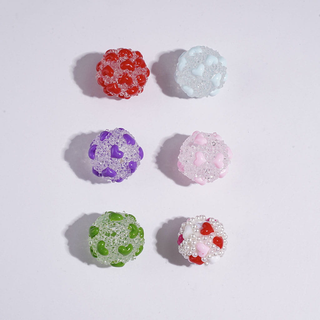 DIY Mini Plastic Heart for Jewelry Accessory, 4*6MM Multi-Color