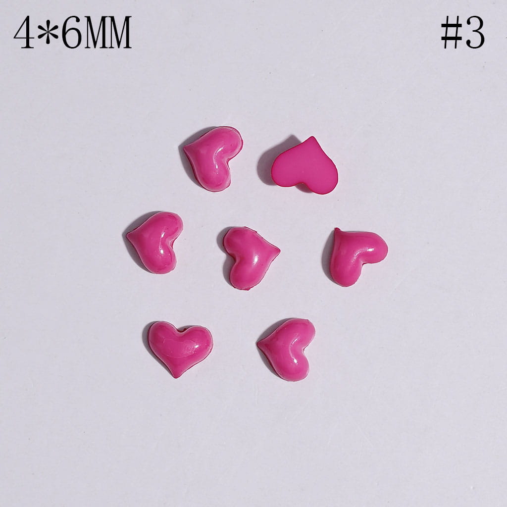 DIY Mini Plastic Heart for Jewelry Accessory, 4*6MM Multi-Color