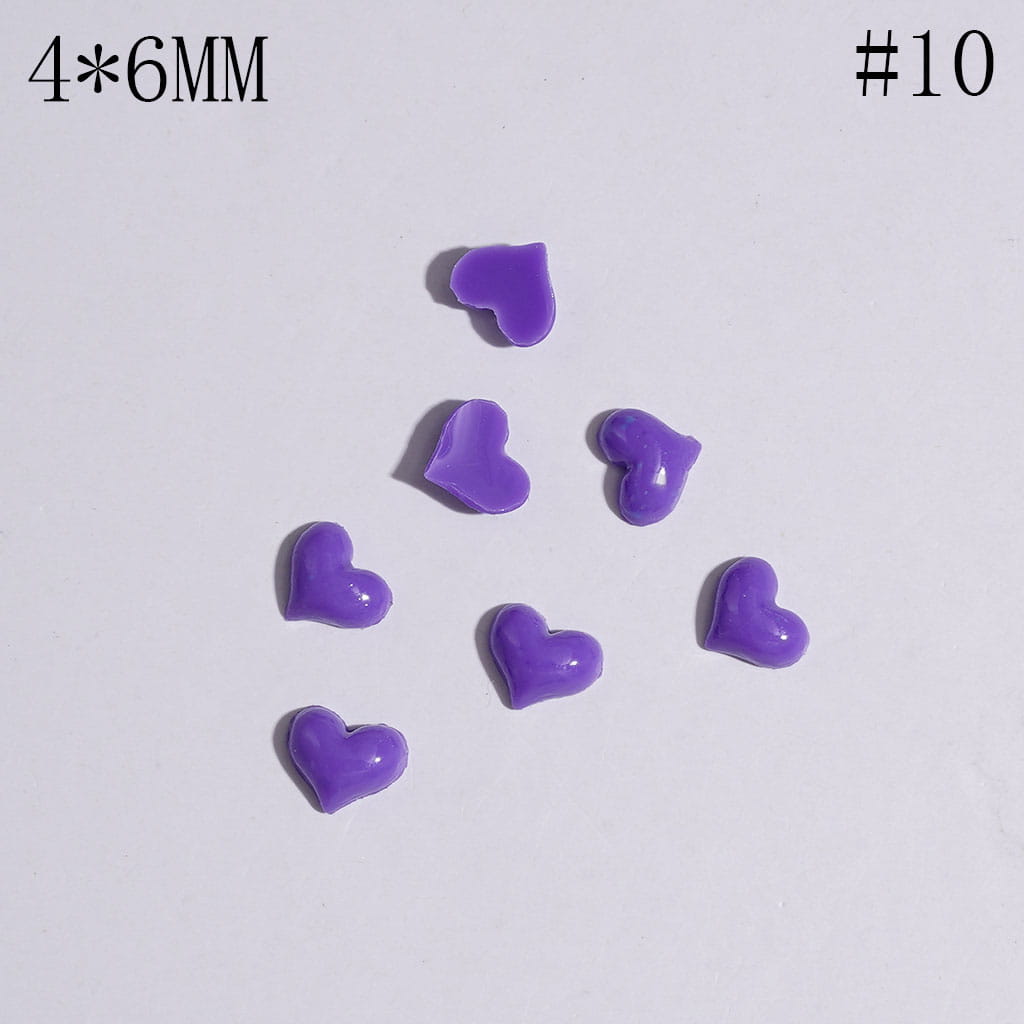 DIY Mini Plastic Heart for Jewelry Accessory, 4*6MM Multi-Color