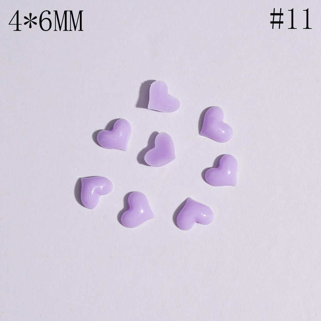 DIY Mini Plastic Heart for Jewelry Accessory, 4*6MM Multi-Color