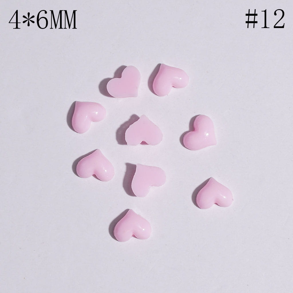 DIY Mini Plastic Heart for Jewelry Accessory, 4*6MM Multi-Color