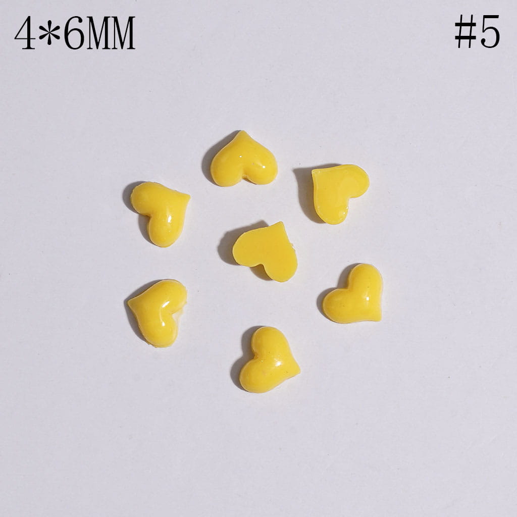 DIY Mini Plastic Heart for Jewelry Accessory, 4*6MM Multi-Color