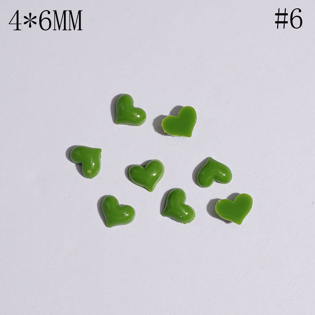 DIY Mini Plastic Heart for Jewelry Accessory, 4*6MM Multi-Color