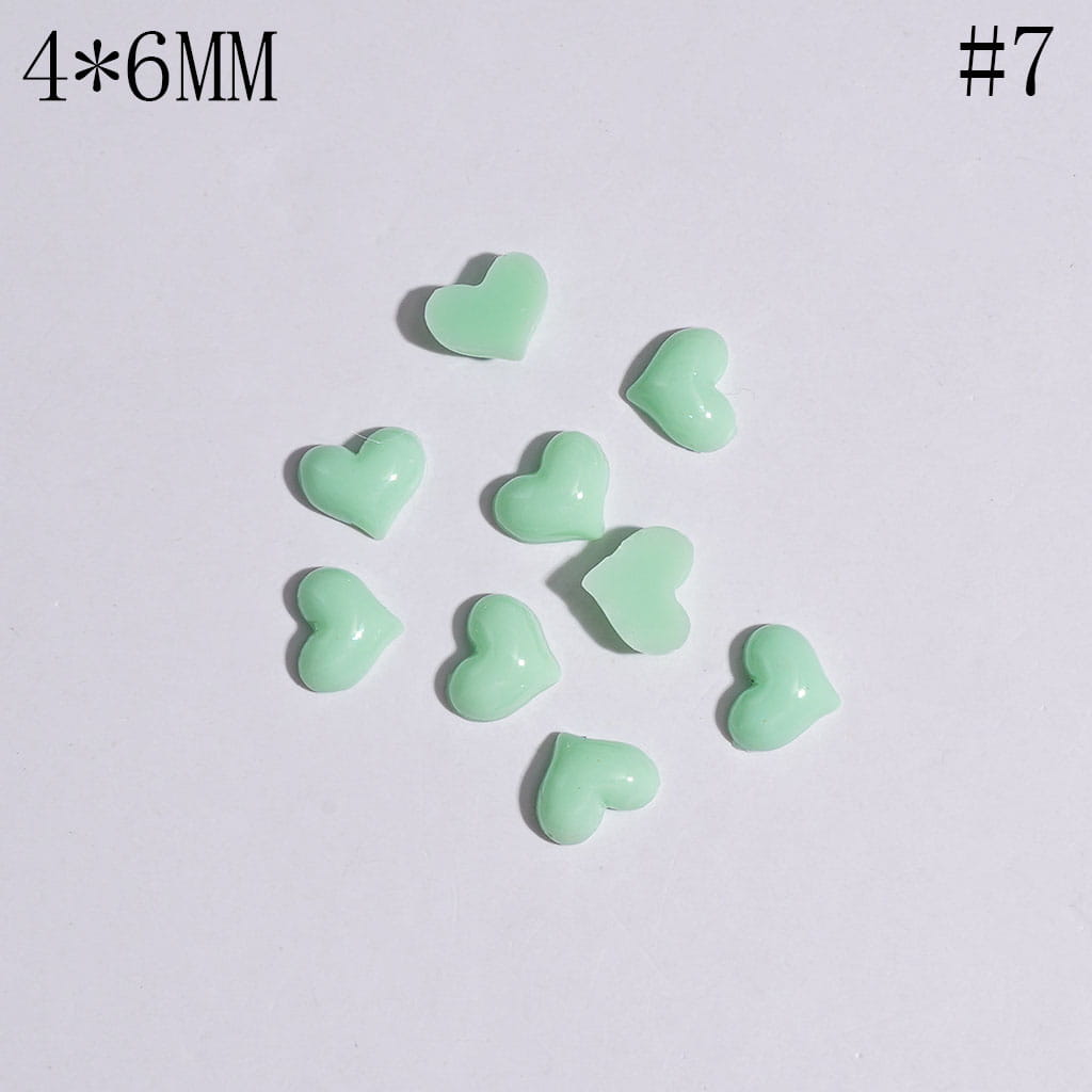 DIY Mini Plastic Heart for Jewelry Accessory, 4*6MM Multi-Color