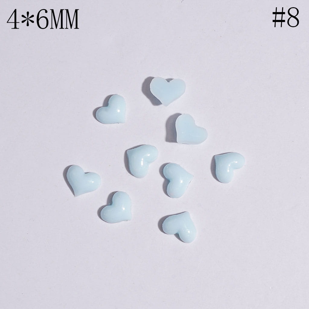 DIY Mini Plastic Heart for Jewelry Accessory, 4*6MM Multi-Color