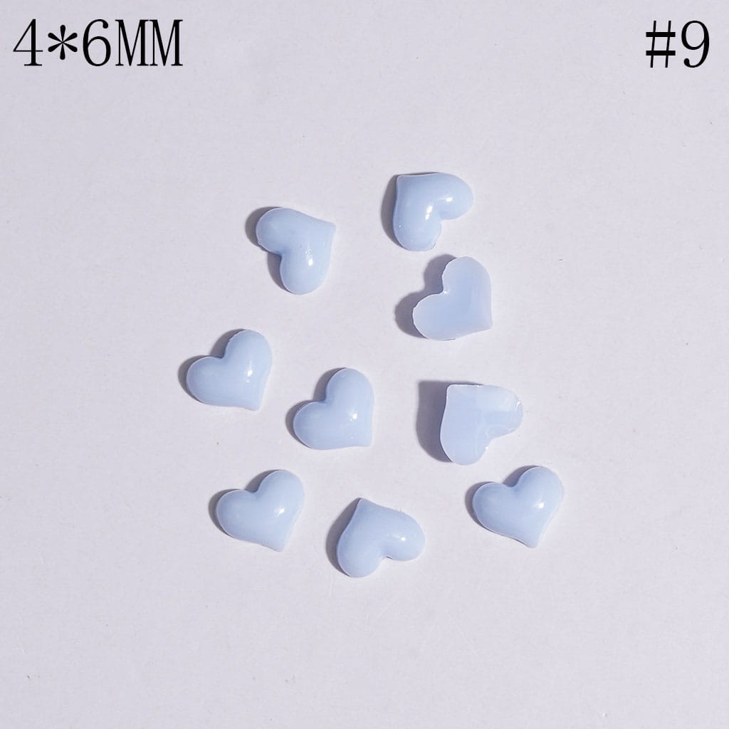 DIY Mini Plastic Heart for Jewelry Accessory, 4*6MM Multi-Color