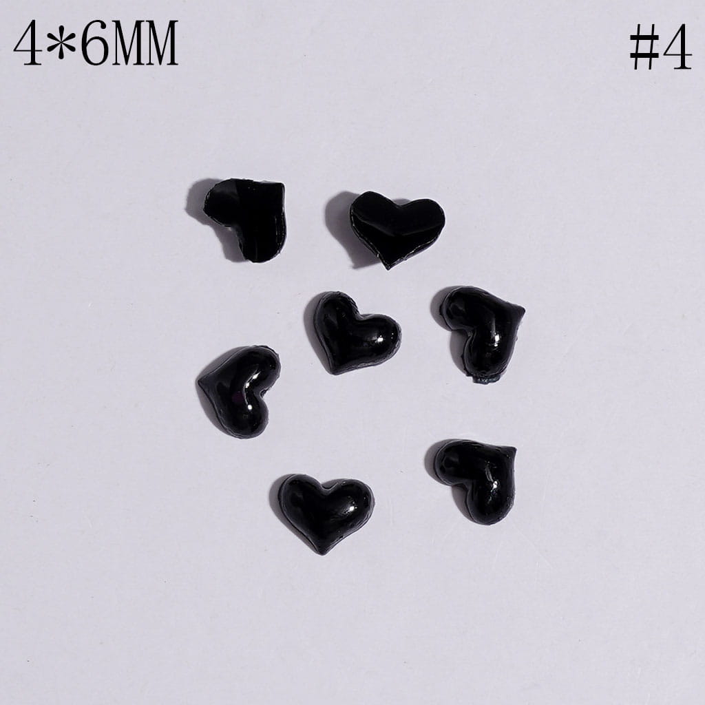 DIY Mini Plastic Heart for Jewelry Accessory, 4*6MM Multi-Color
