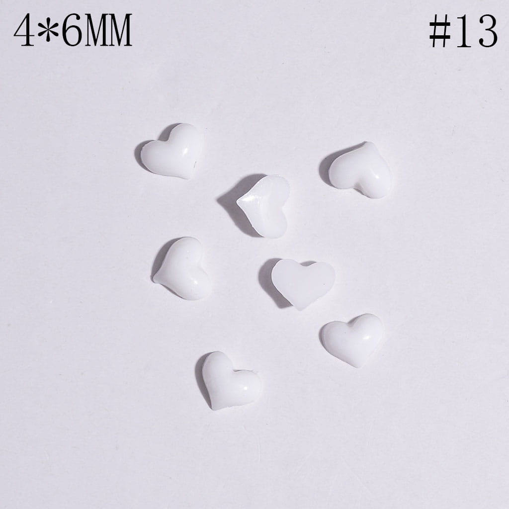DIY Mini Plastic Heart for Jewelry Accessory, 4*6MM Multi-Color