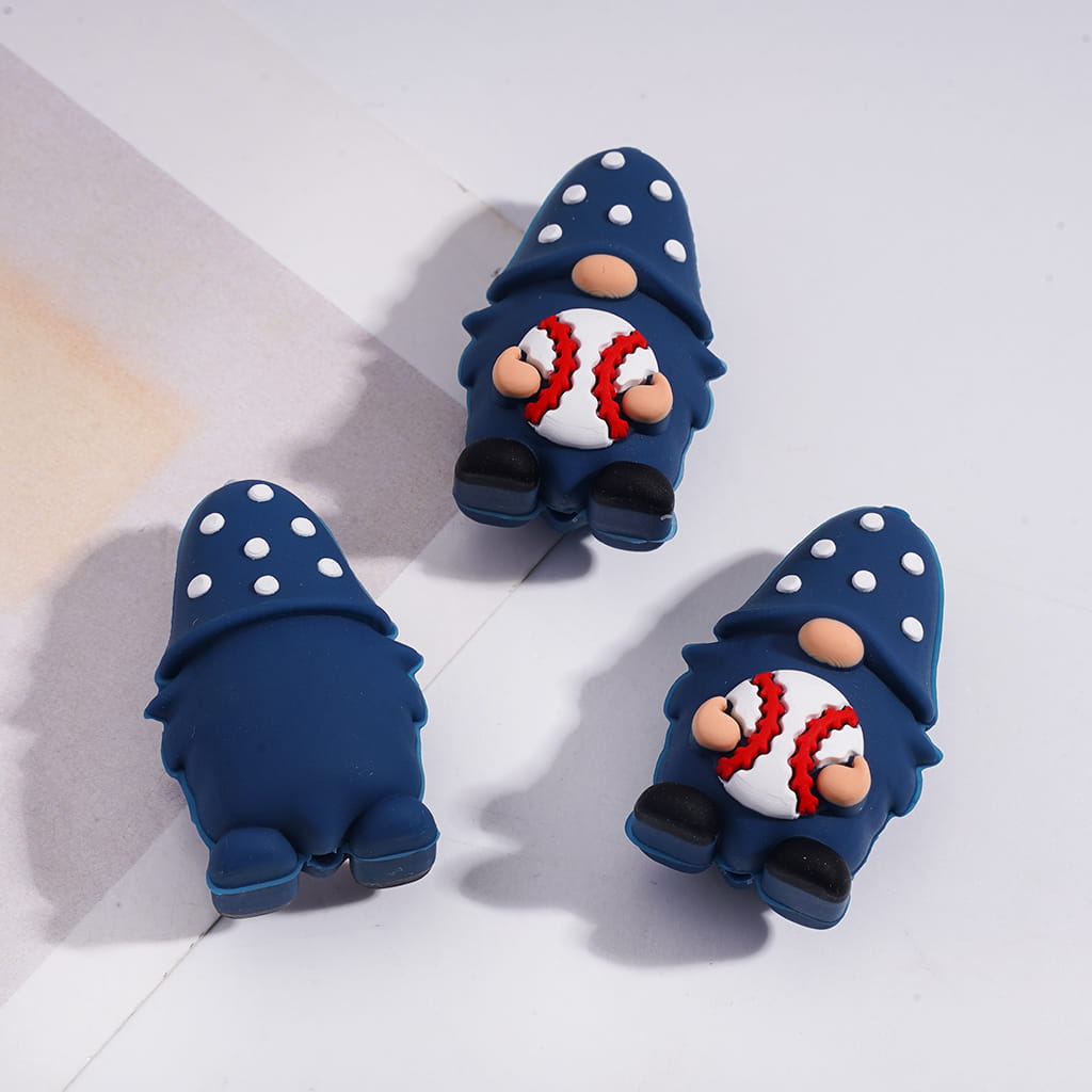 Silicone Focal Beads 3D Baseball Series
