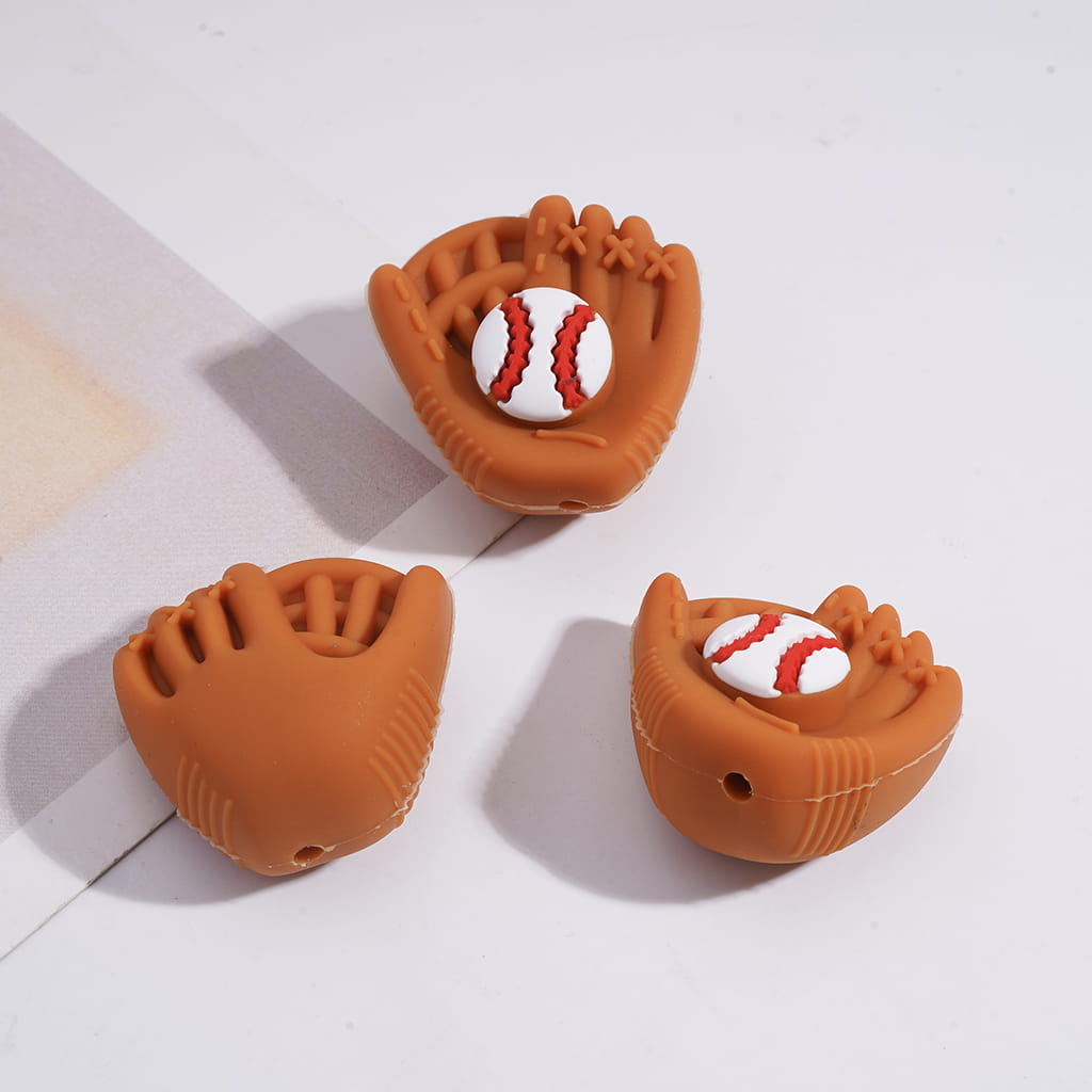 Silicone Focal Beads 3D Baseball Series