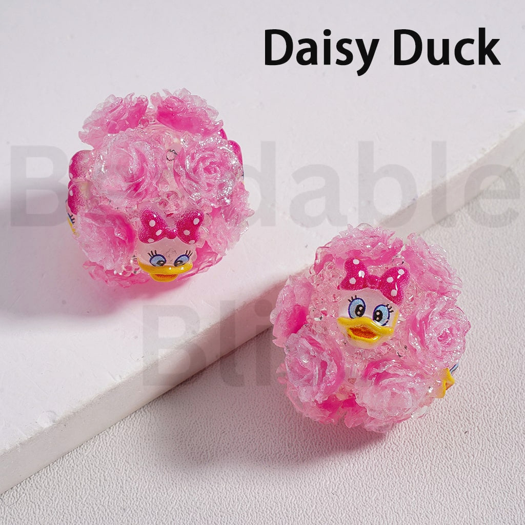 Sugar Acrylic Beads Luminous Shiny Glitter Flowers Cute Cartoon Kurom Donal Duck To Minni Alie Winni the Poo Dais Hello Kitt Lots Bear Stitc James P. Sulliva Capybara Jerr Cinnamonrol Multi-Color