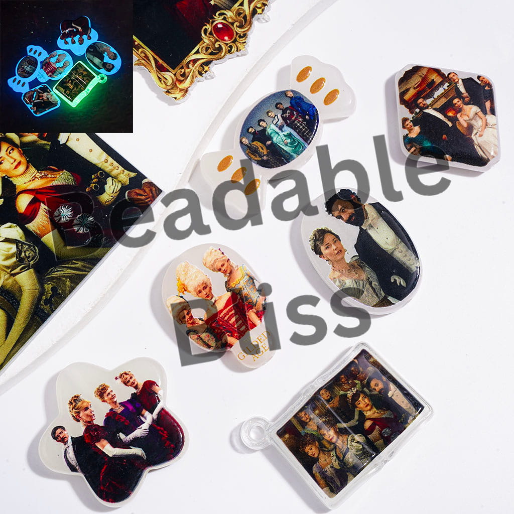 Acrylic Beads and Pendants Luminous American Drama Wealth Growth Age, Random Mix