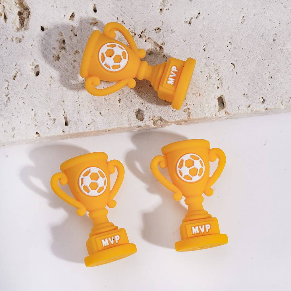 Silicone Focal Beads 3D Football Soccer Ball Theme