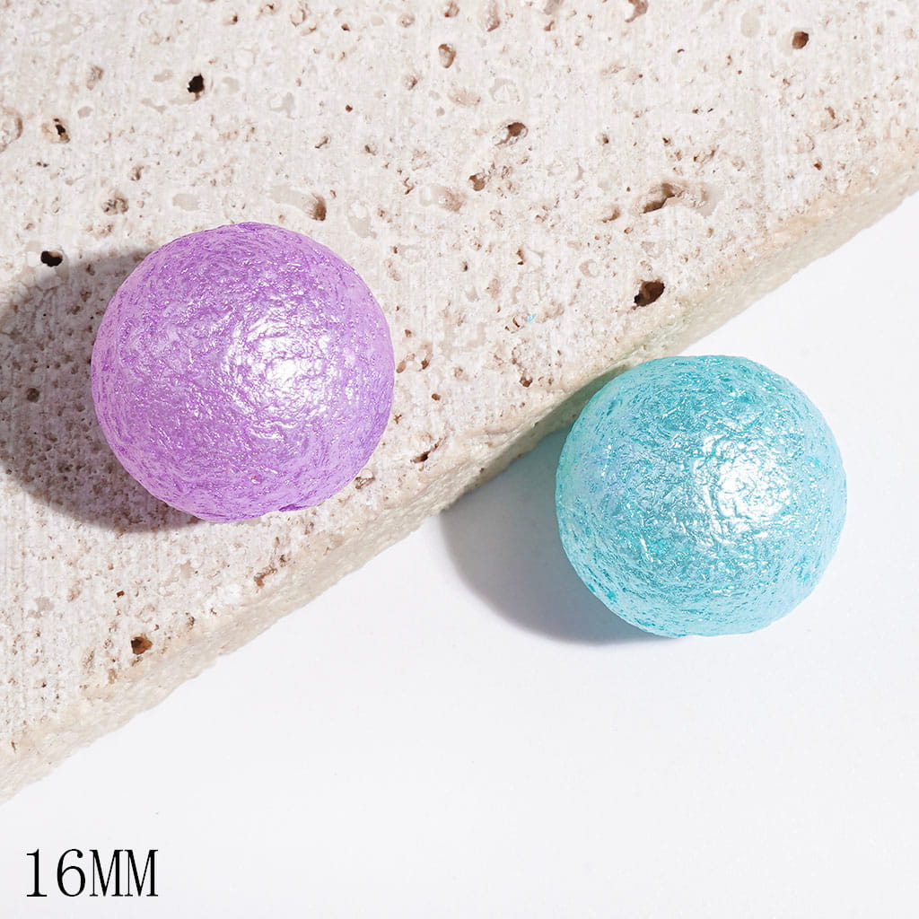 Acrylic Beads for DIY Bracelets and Necklets with Wrinkle Texture, 16MM, Multi-Color, Random Mix