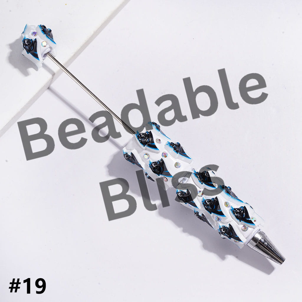 Beadable Clay Pens with American Baseball and Football Team Series and AB Rhinestones