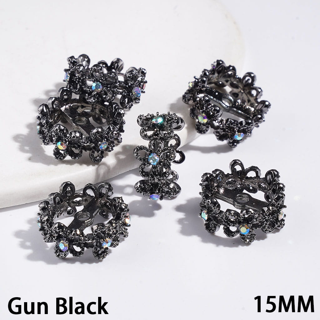 Metal Spacer Beads with Butterfly and AB Rhinestone, 15MM Multi-Color (They Fit 14MM Beads)