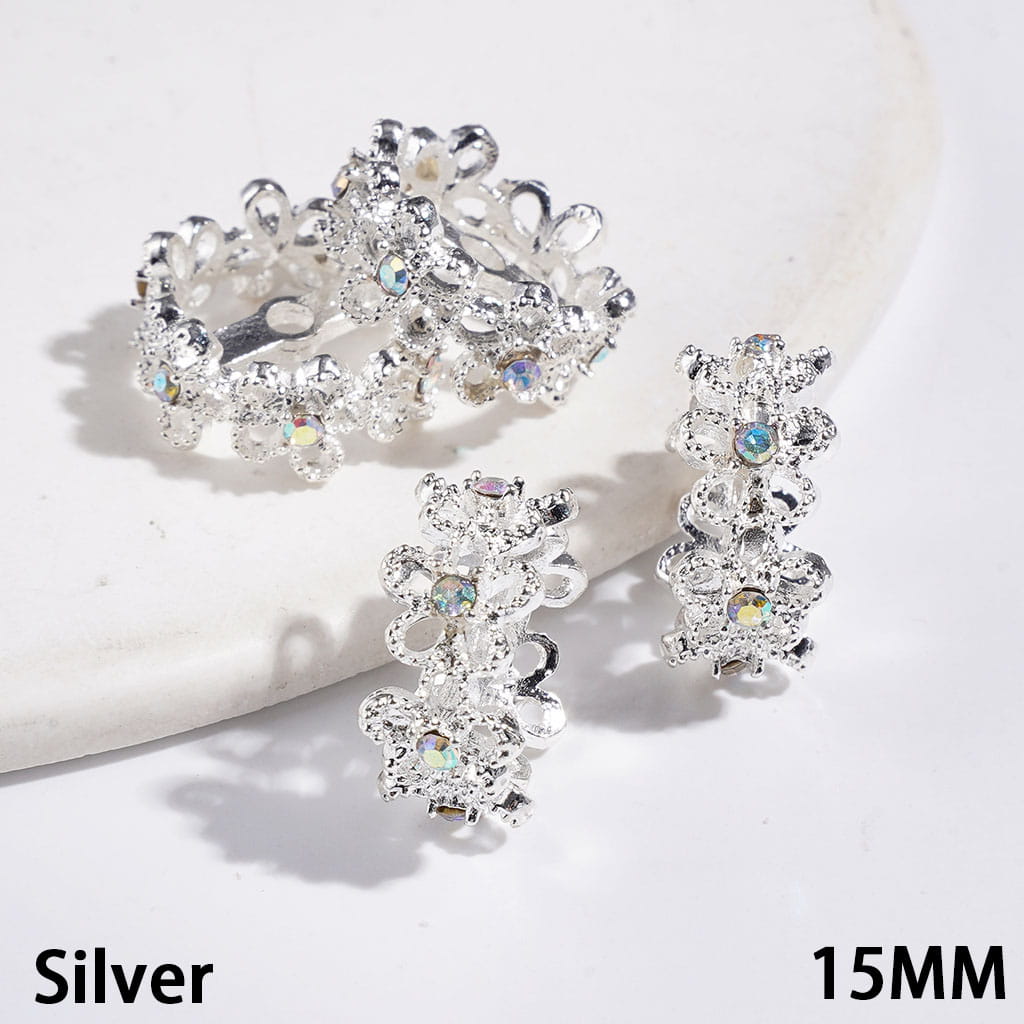 Metal Spacer Beads with Butterfly and AB Rhinestone, 15MM Multi-Color (They Fit 14MM Beads)