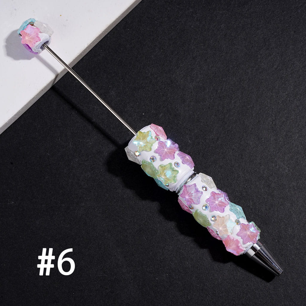 Beadable Clay Pens with Snowflake and AB Rhinestones,  Muti Colors