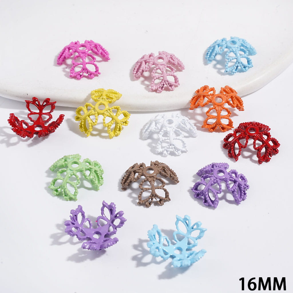 Alloy Bead Cap Cage with Butterfly, 16MM Multi-Color Random Mix (They Fit 16MM Beads)